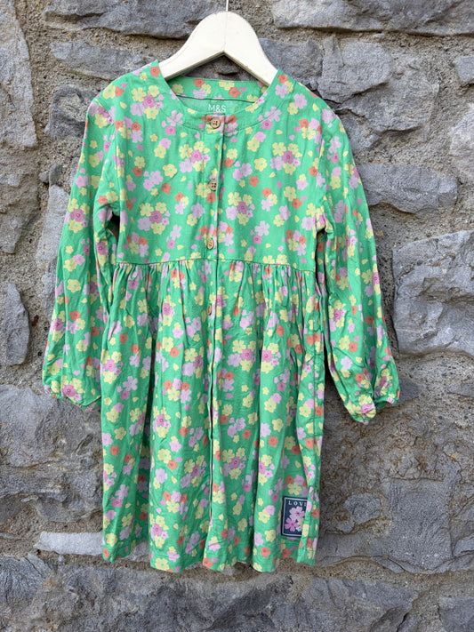 Green floral dress  2-3y (92-98cm)