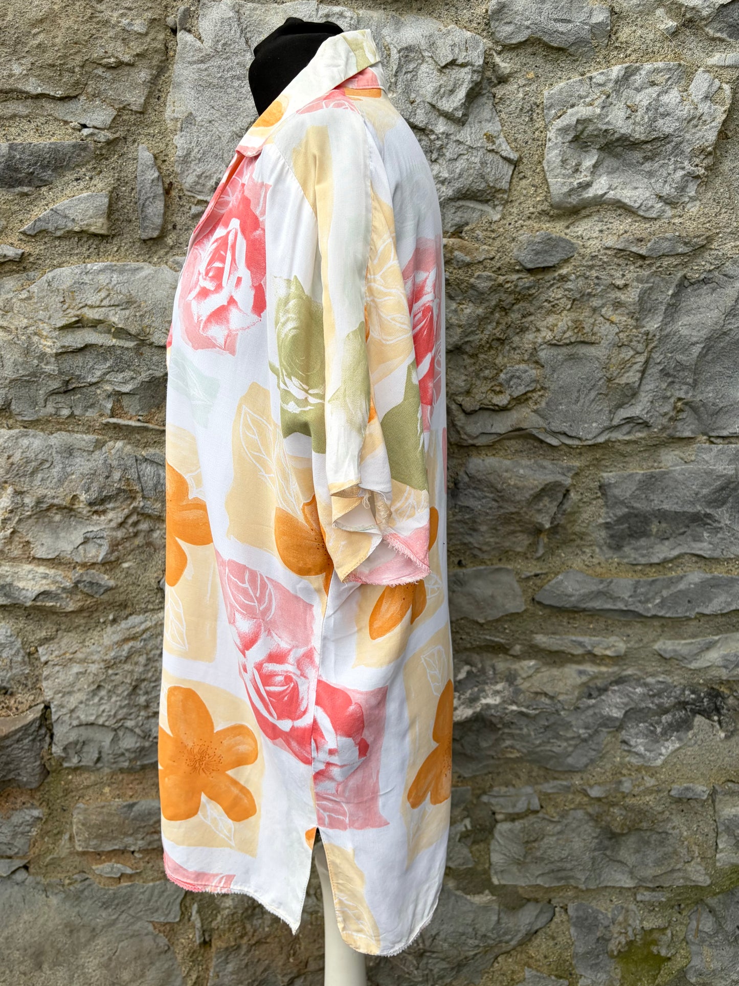 90s floral ivory blouse uk 10