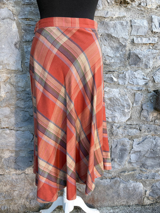 80s rusty check skirt uk 6-8