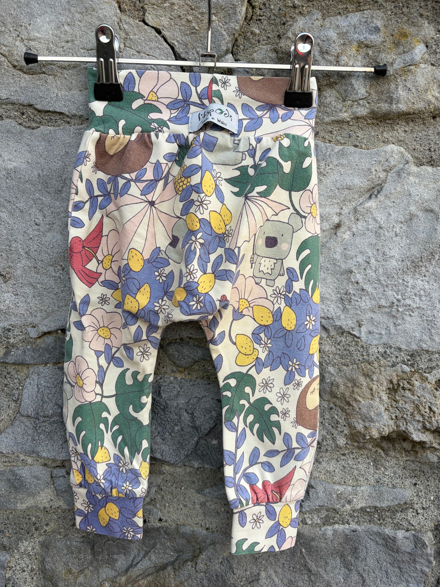 koala&sloth print rib pants  9m (74cm)