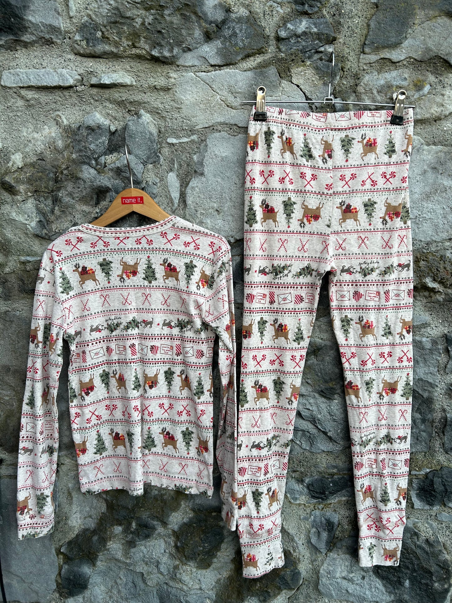 Festive panel beige pj  9-10y (134-140cm)