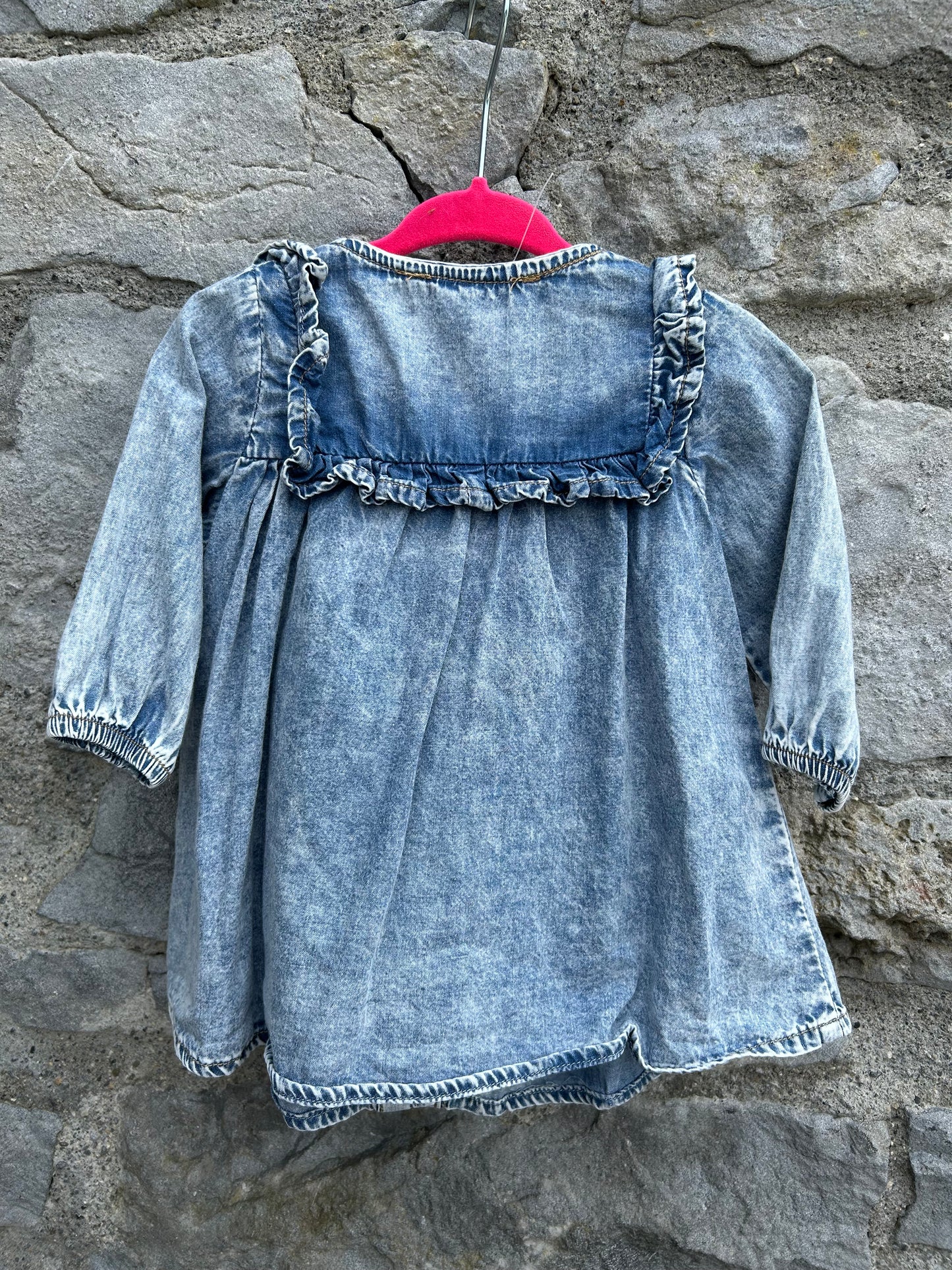 Denim Acid wash dress 3-6m (62-68cm)