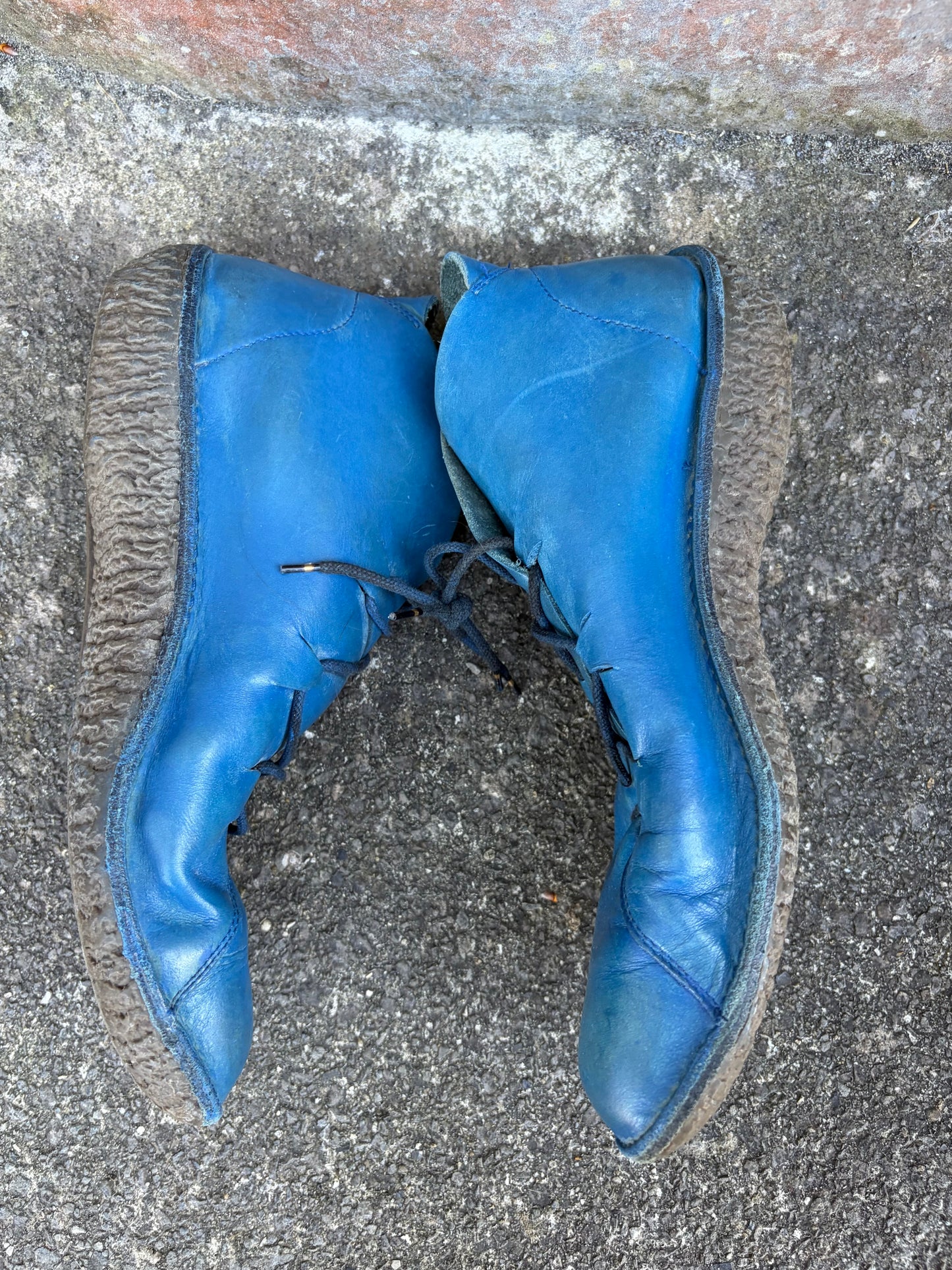 Handmade blue leather boots  uk 8 (eu 42)