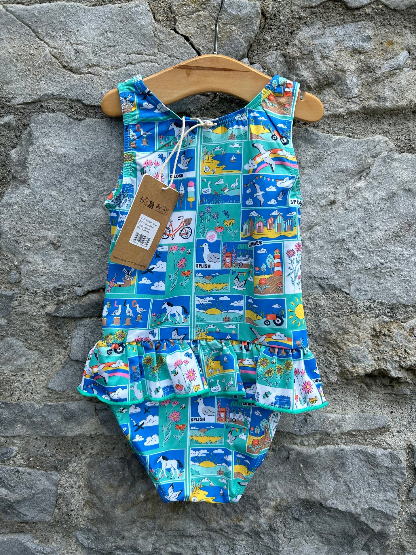 Summer patchwork swim suit  18-24m (86-92cm)