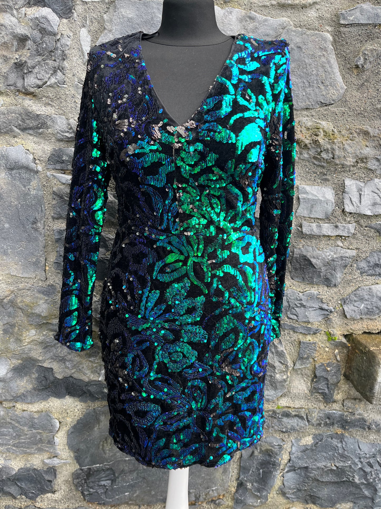 Green sequin dress uk 8-10