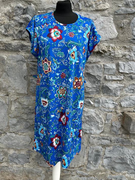 90s flowers blue dress uk 14-16
