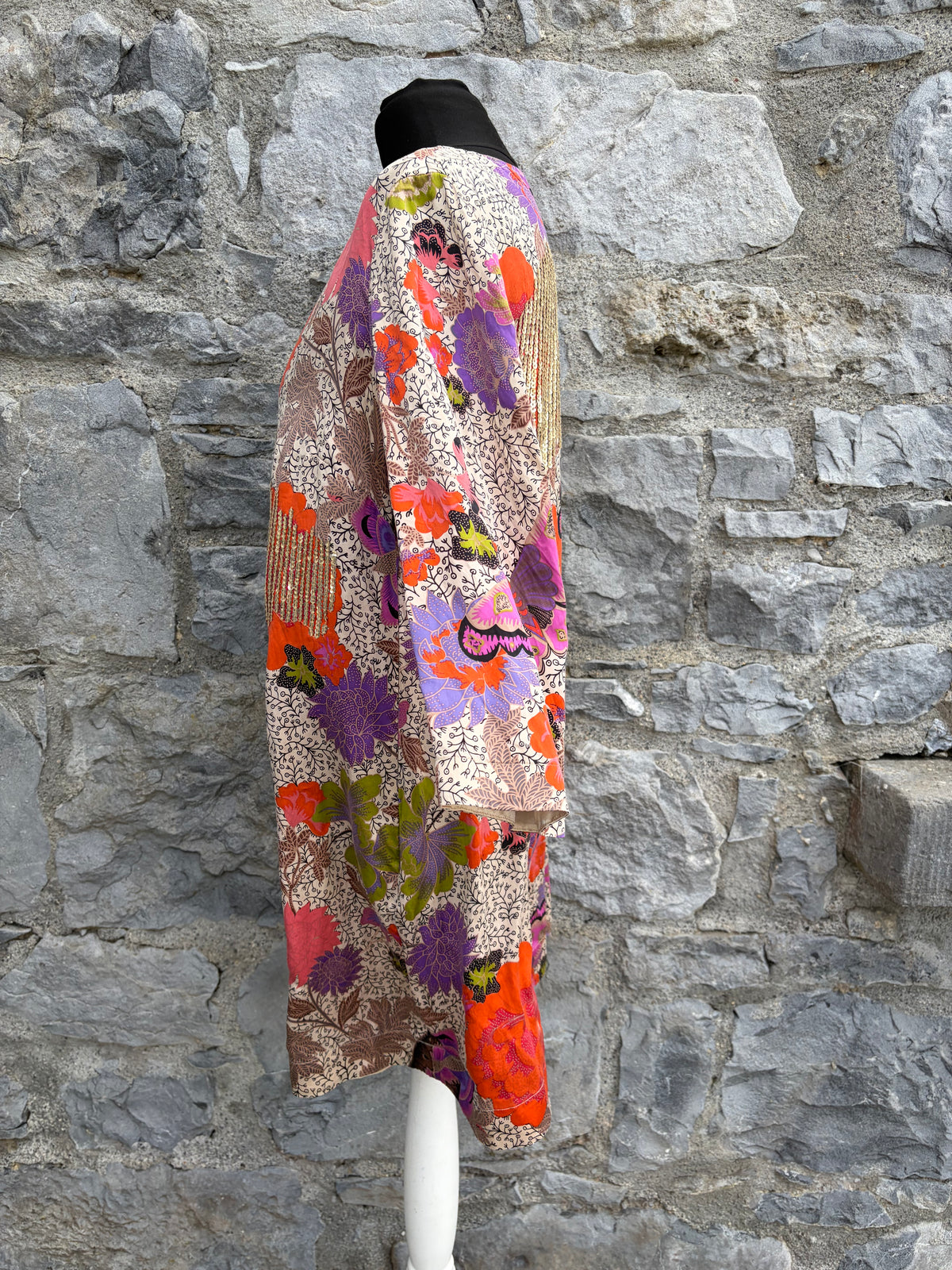 Colourful butterfly silk tunic dress
