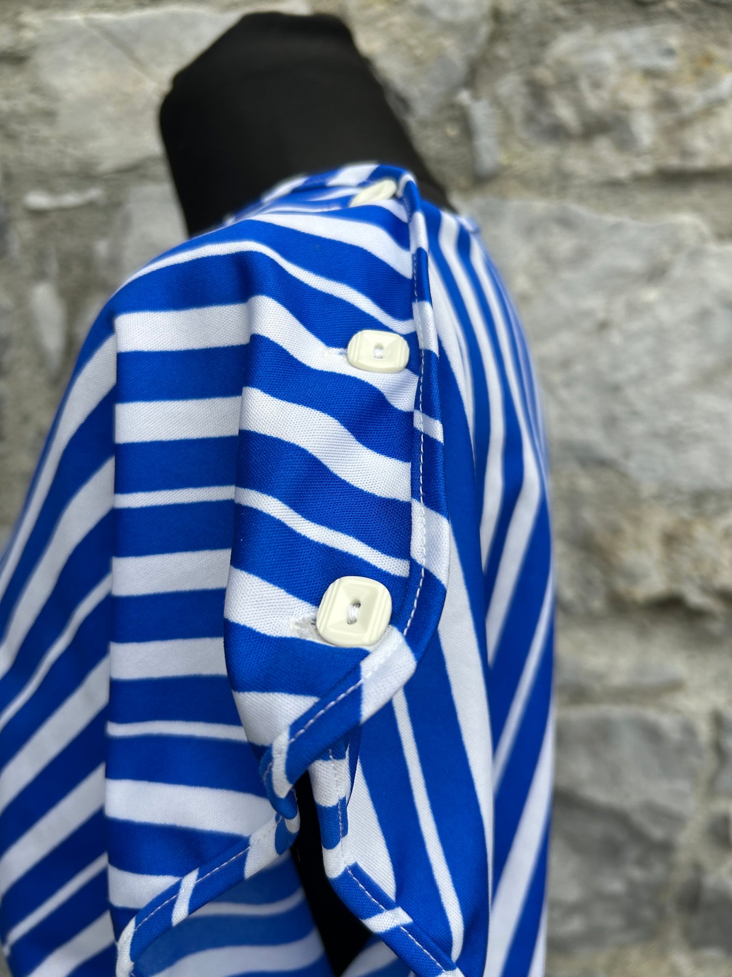 80s Blue&white stripy dress uk 10