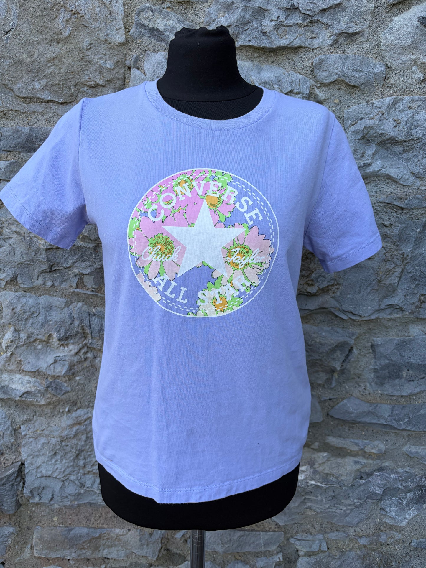Lilac floral logo T-shirt uk 8