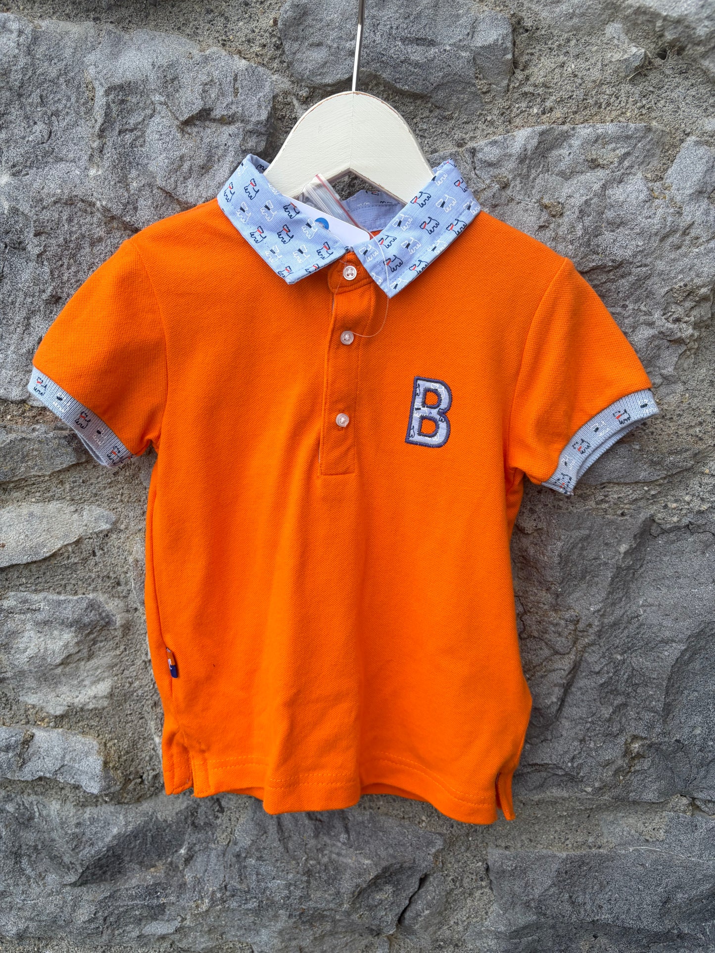 Orange polo top 12-18m (80-86cm)