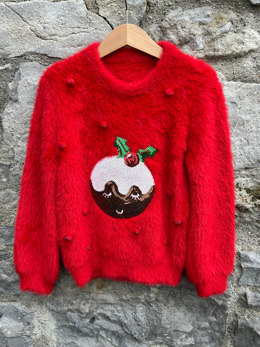 Christmas Pudding Red jumper 4-5y (104-110cm)