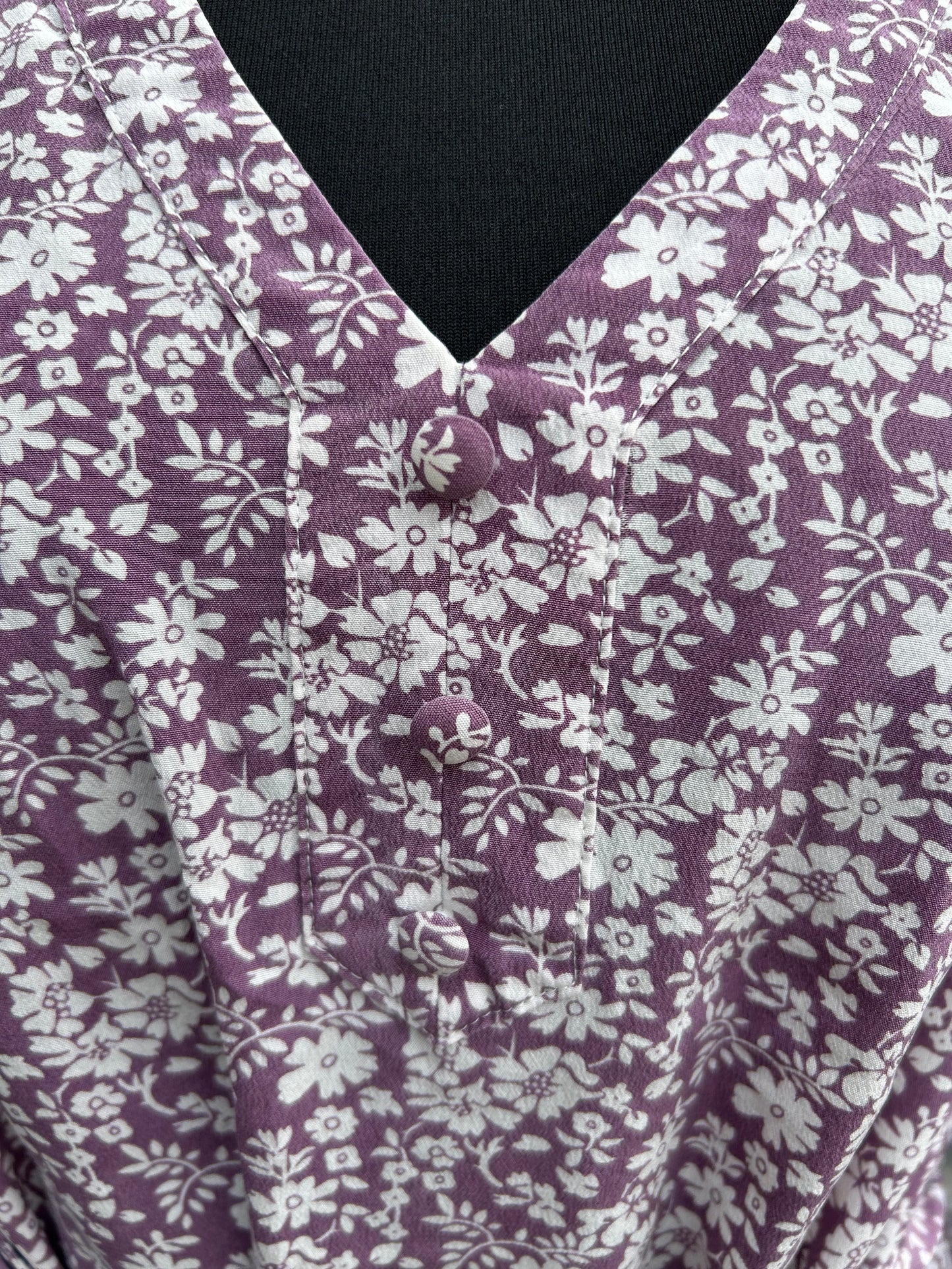 Floral lilac silk dress uk 12