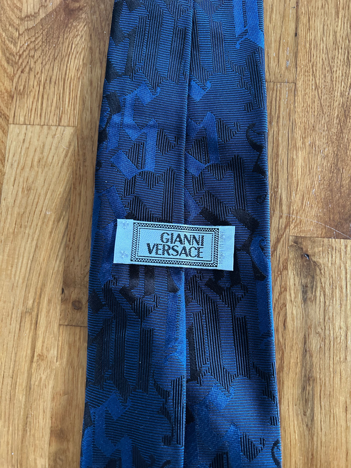 Blue silk tie