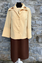 Load image into Gallery viewer, 70s beige&amp;brown dress&amp;jackets uk 14
