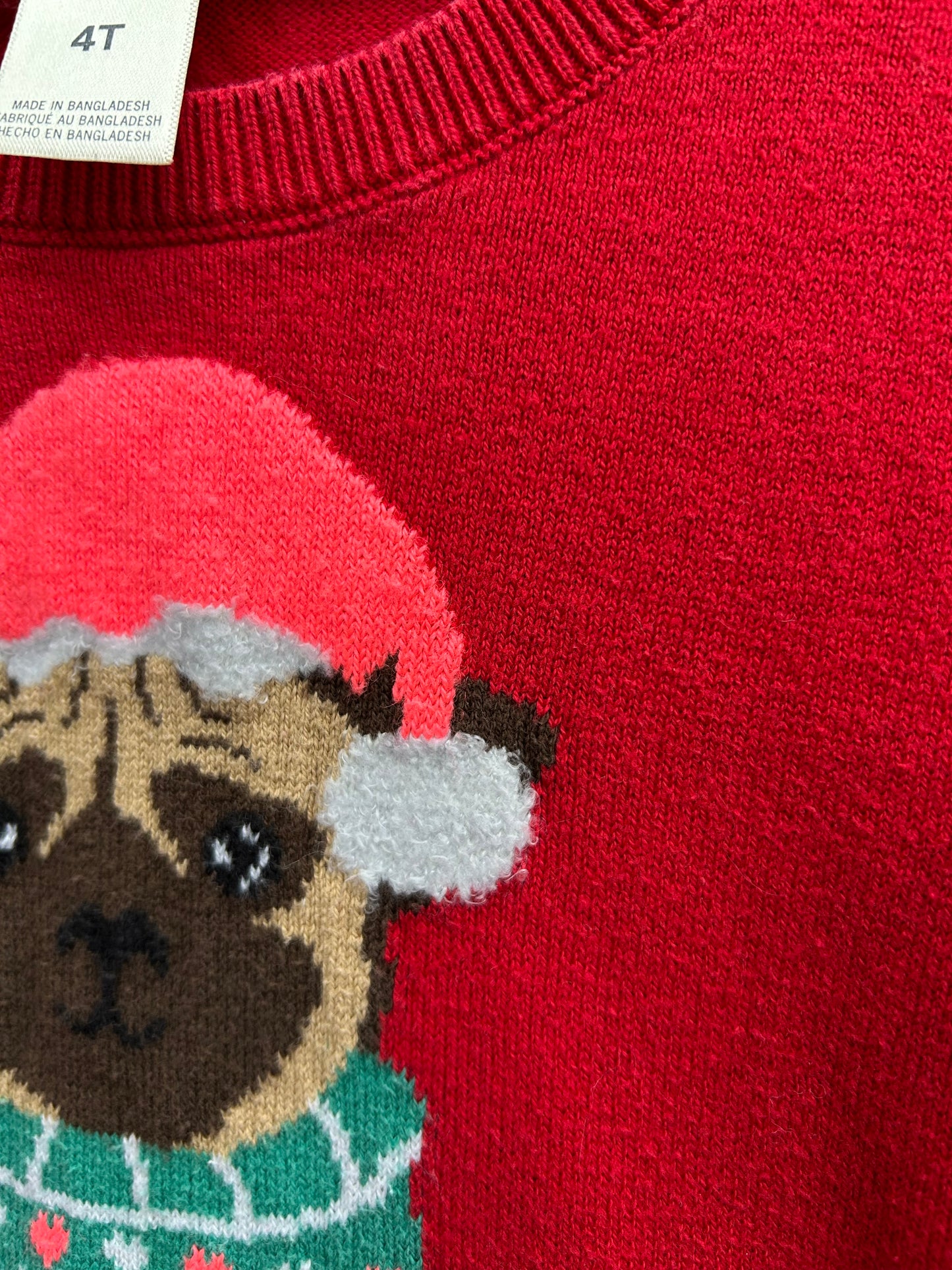 Snugasapug red jumper  3-4y (98-104cm)