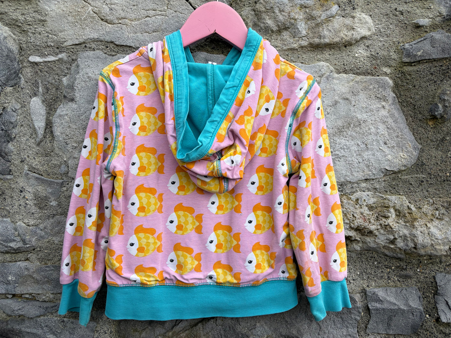 Gold fish pink hoodie  3-4y (98-104cm)