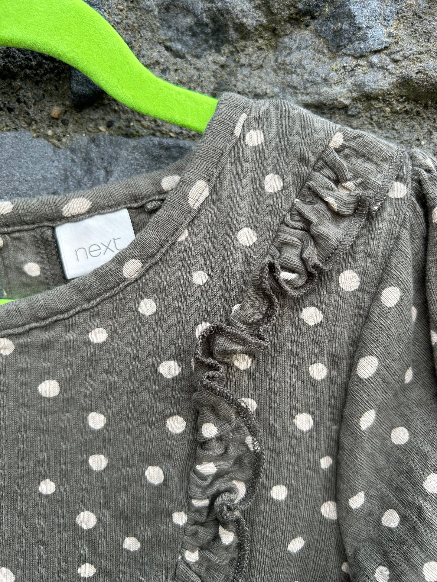 Spotty khaki dress  4-5y (104-110cm)