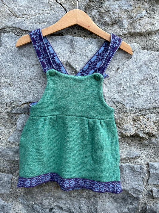 Green knitted pinafore 12-18m (80-86cm)