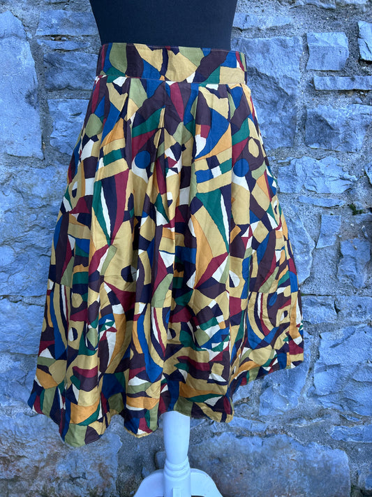 80s abstract silk skirt uk 10