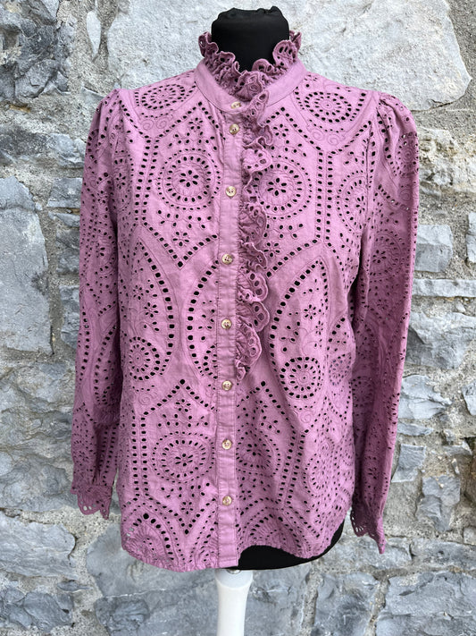 Purple broderie blouse uk 8-10