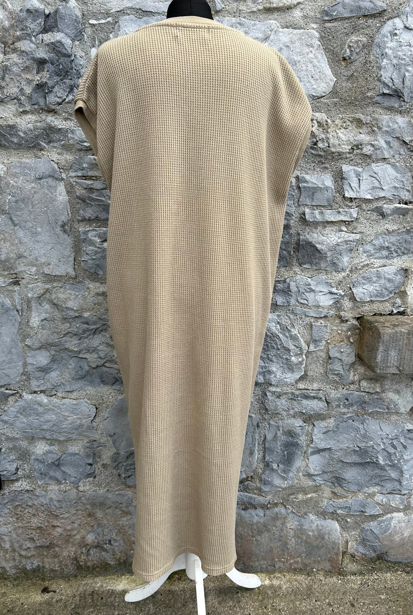 Y2K waffle beige dress uk 14-16