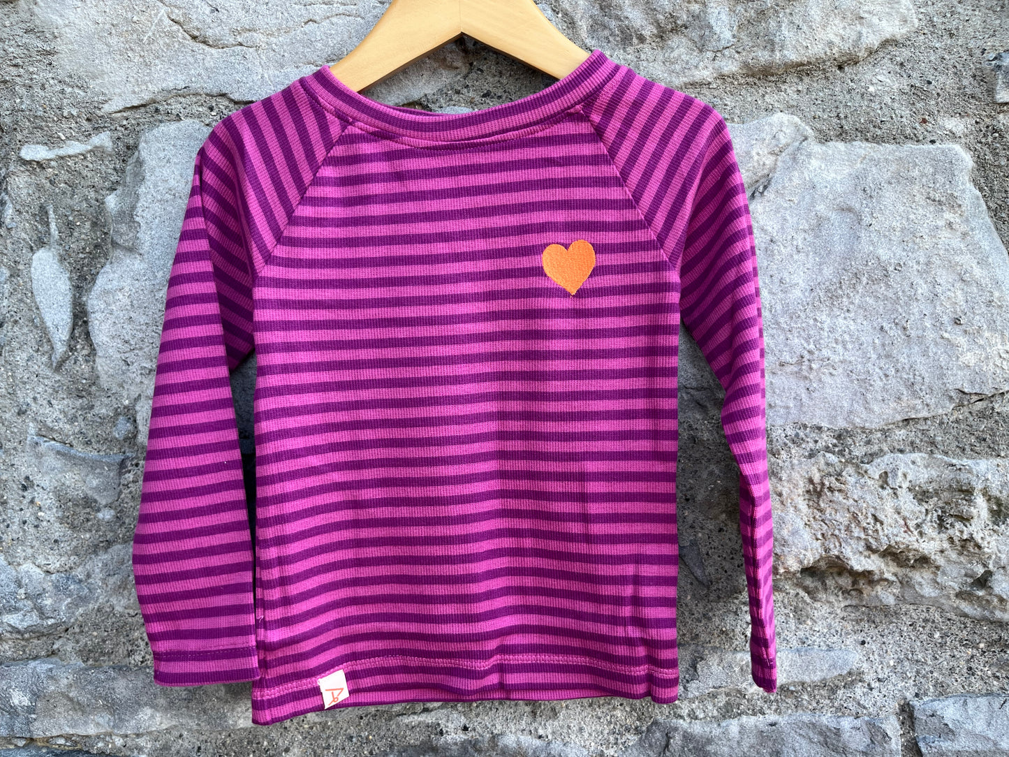 Small Stripes Dahlia Mauve top  12m (80cm)