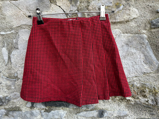 Red houndstooth skirt  7y (122cm)