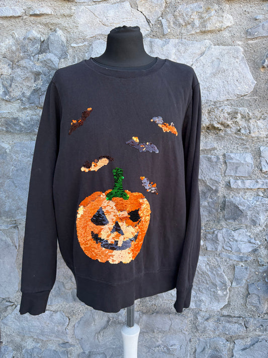 Sequin pumpkin black sweatshirt uk 14-16