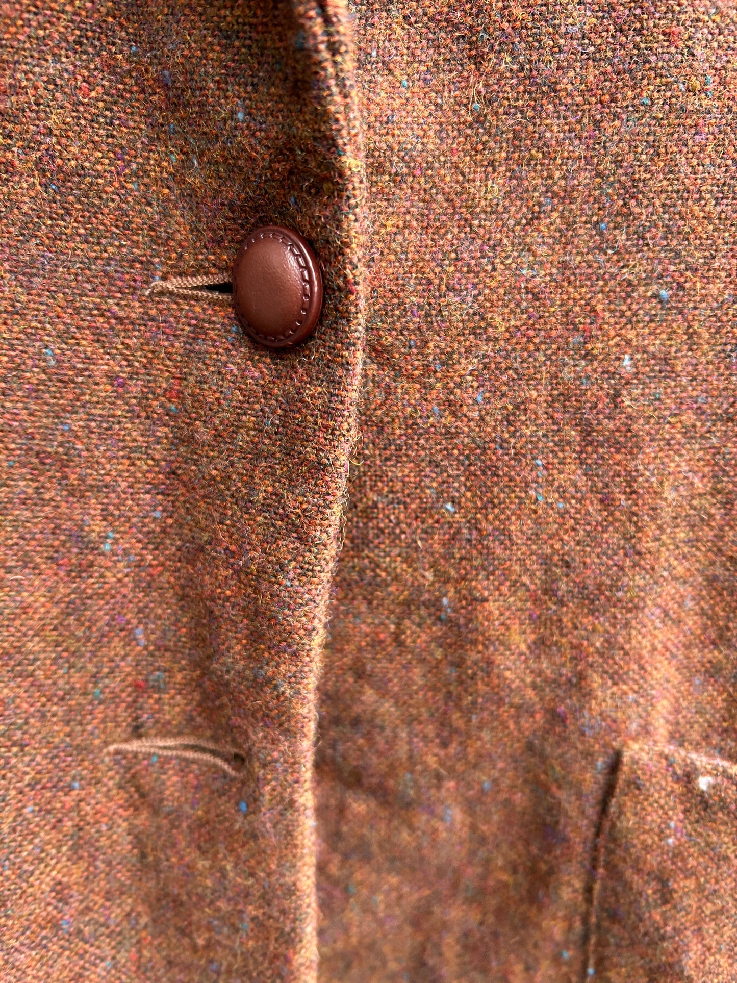 80s Donegal Tweed Brown jacket uk 14-16