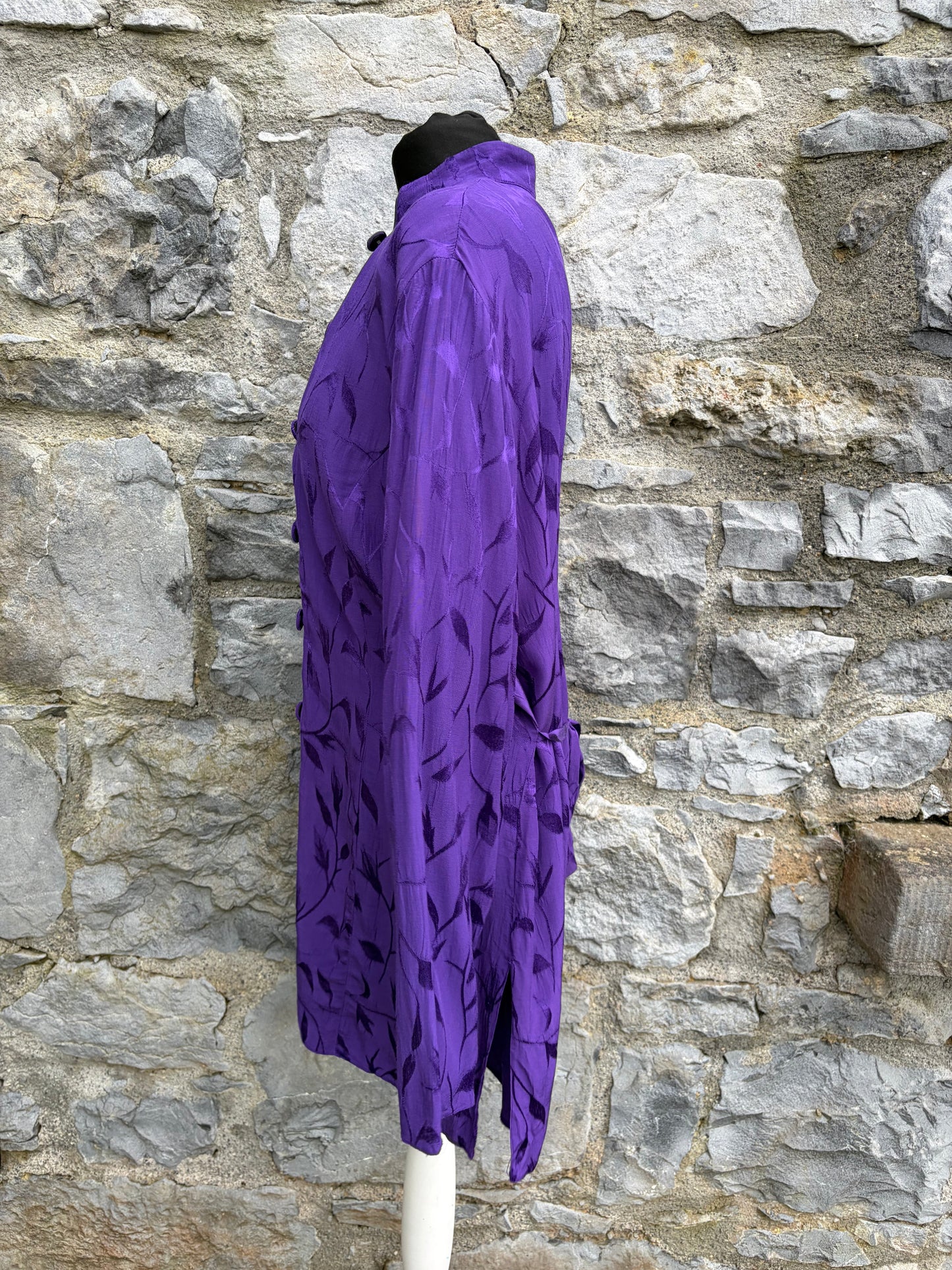 80s purple long blouse uk 14-16