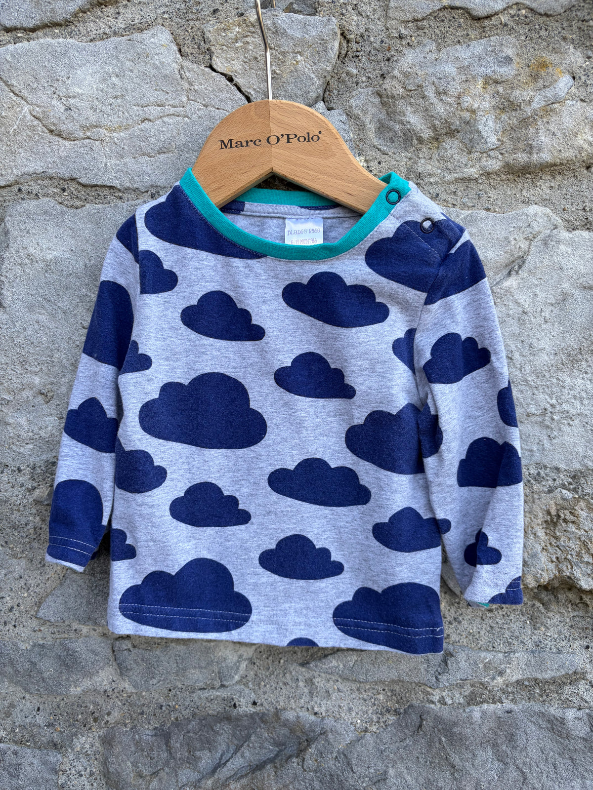 Clouds grey top  6-9m (68-74cm)