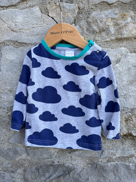 Clouds grey top  6-9m (68-74cm)