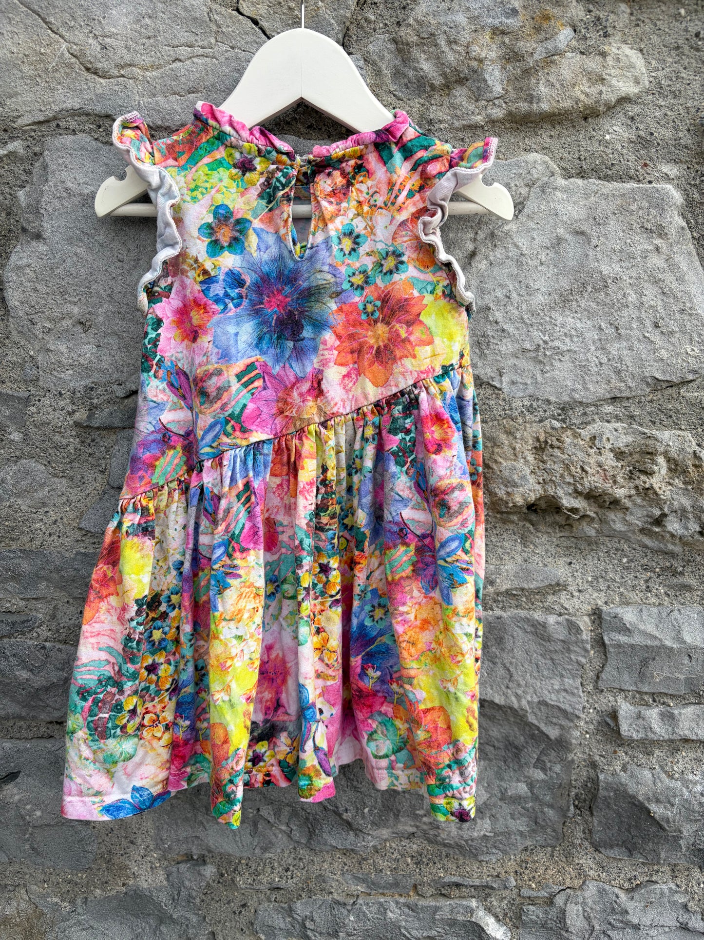 Colourful summer flowers dress  2-3y (92-98cm)