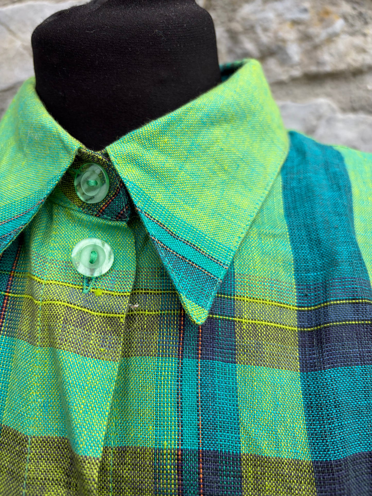 90s green check shirt uk 16-18
