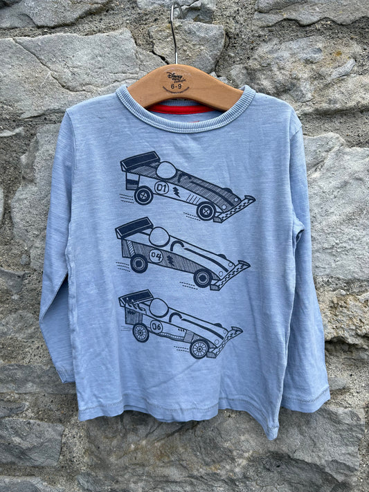 Racing cars blue top  2-3y (92-98cm)