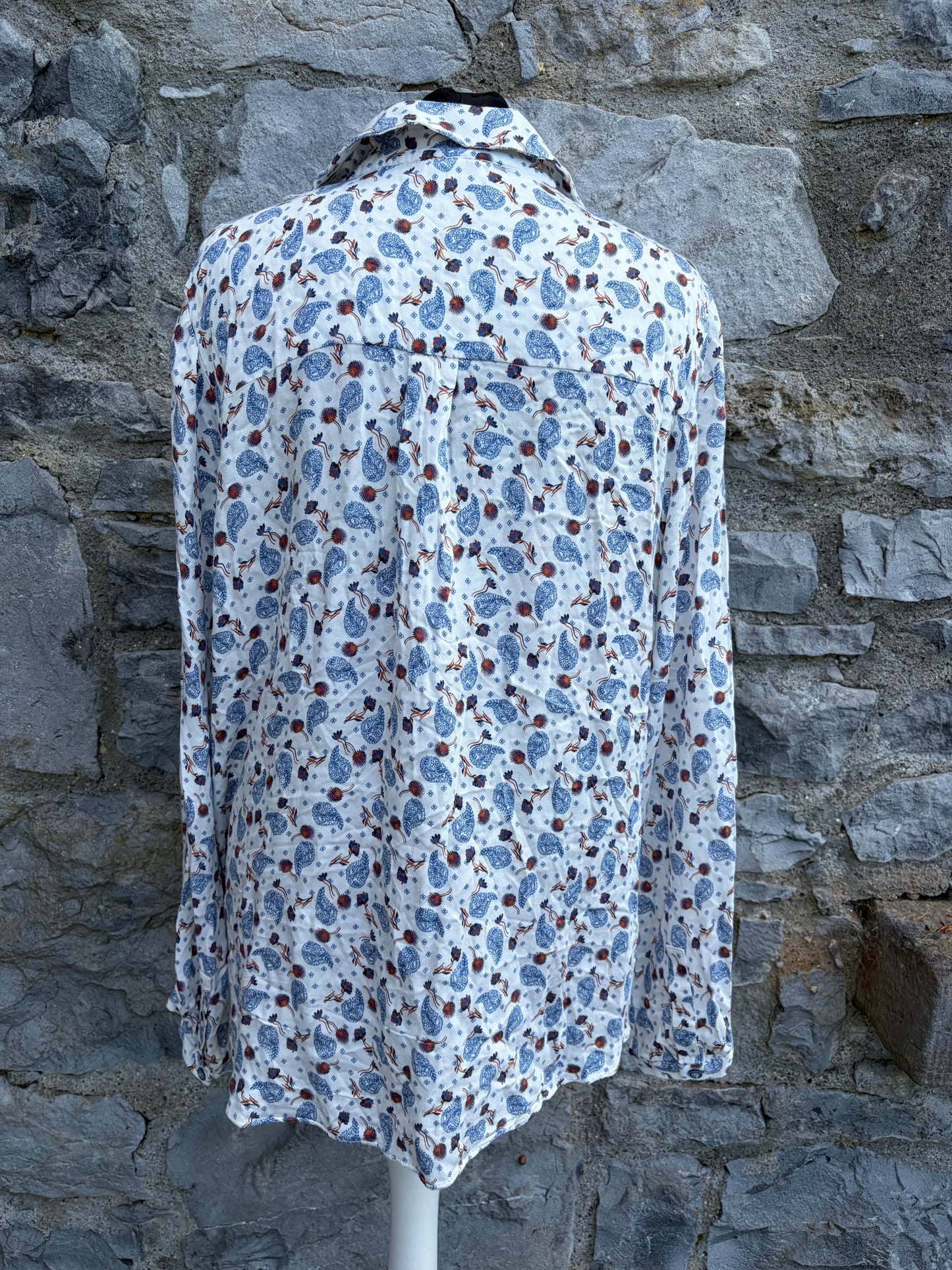 Flowers&paisley print white top uk 14-16