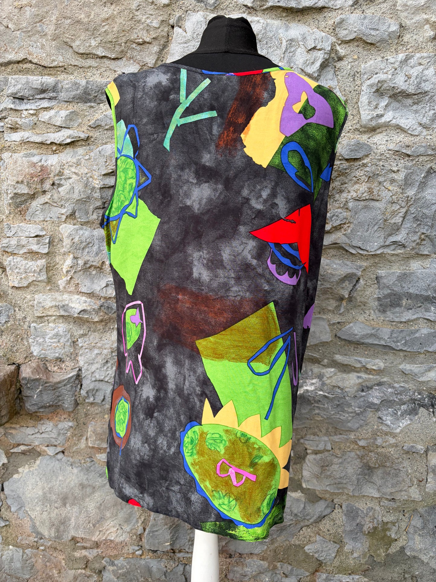 80s abstract colourful top uk 12-14