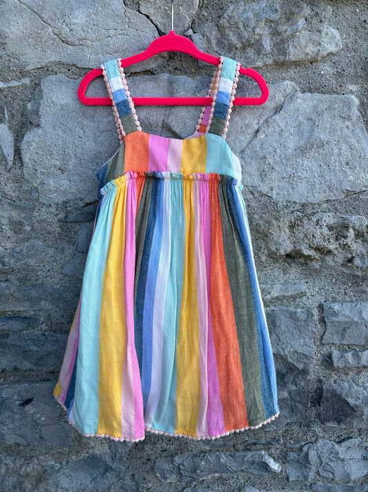 Rainbow stripes summer dress 2-3y (92-98cm)