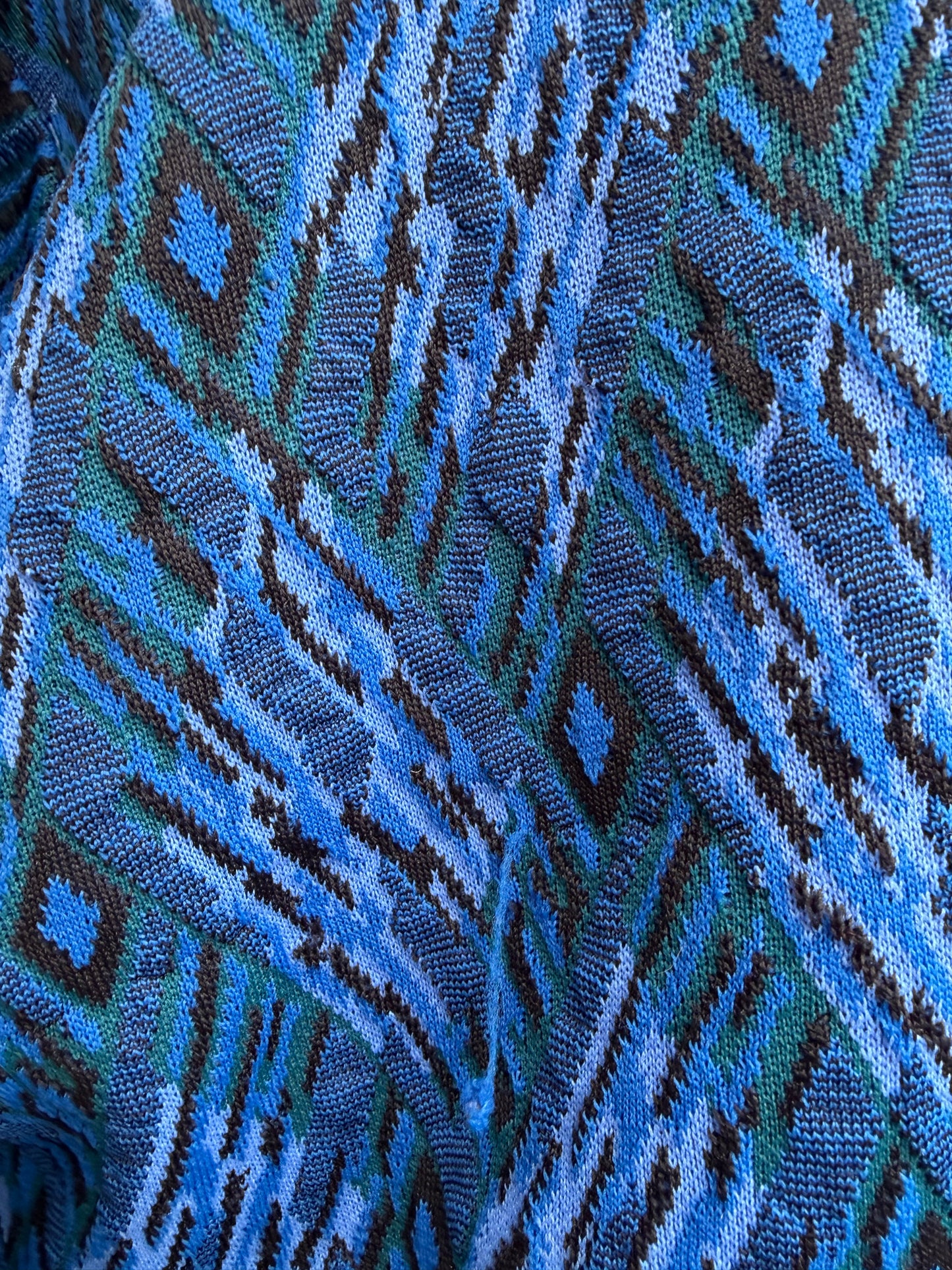 80s blue chevron coat uk 12