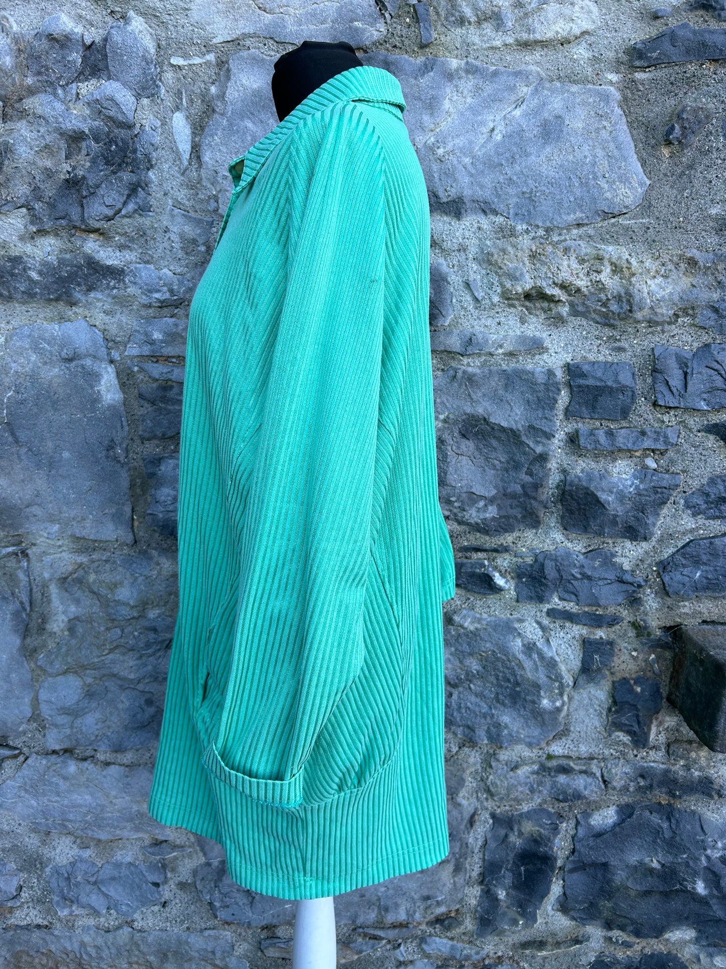 80s green stripy tunic uk 16-18