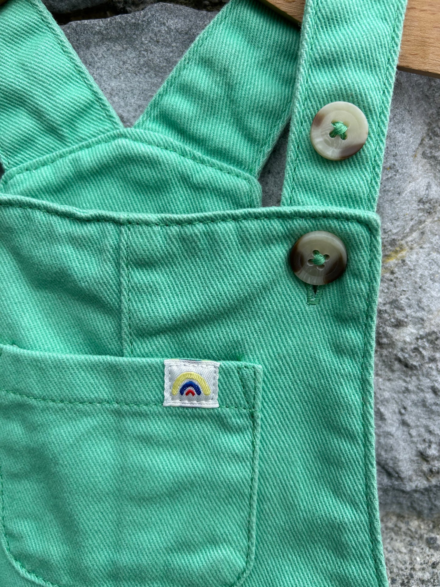 Green short denim dungarees 12-18m (80-86cm)