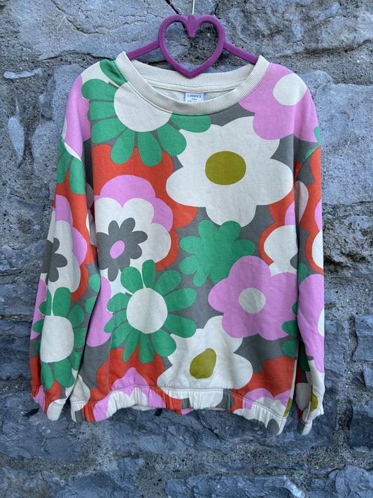 Big flowers sweatshirt  7-8y (112-128cm)