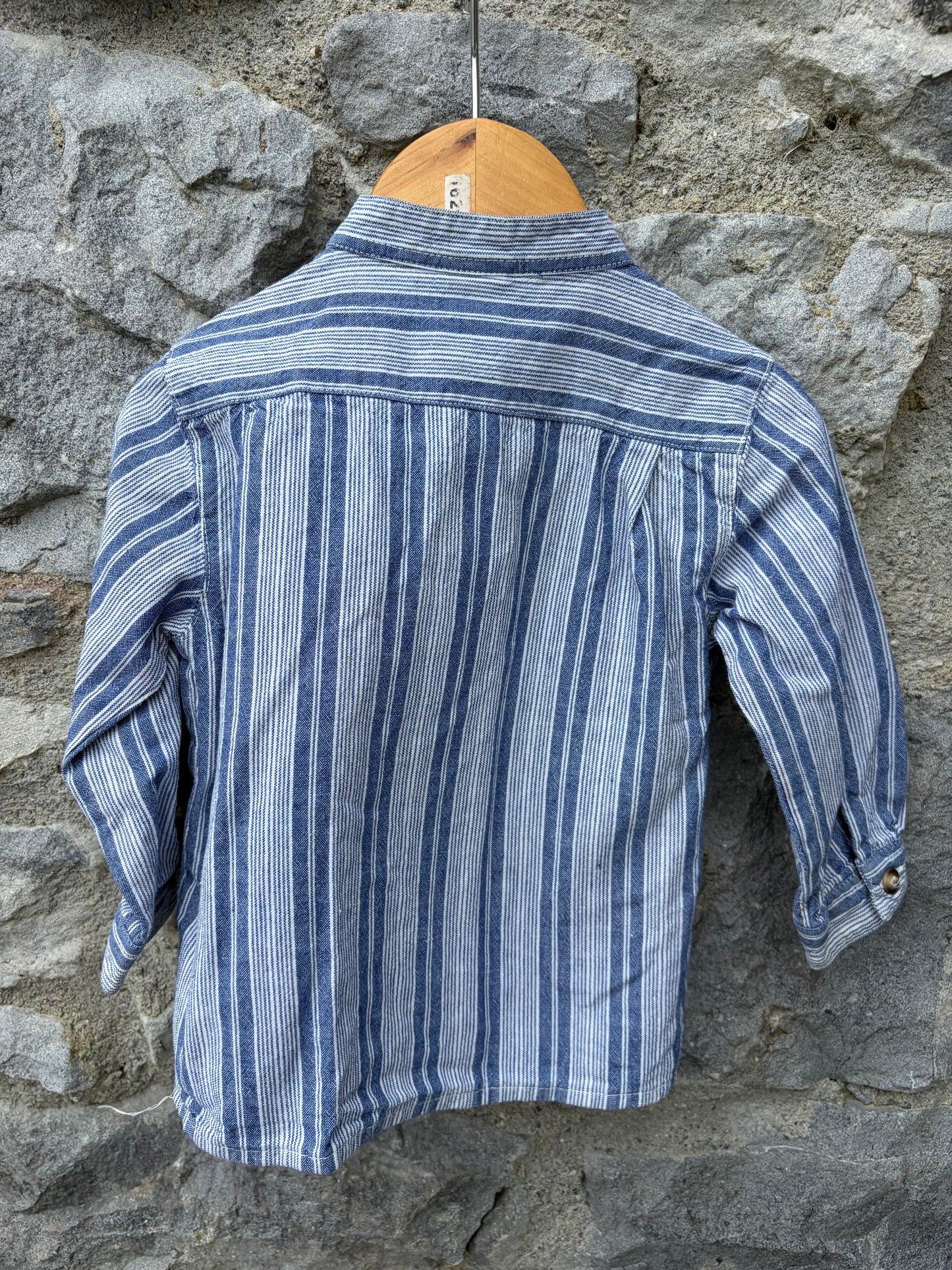 90s grandpa collar stripy shirt  9-12m (74-80cm)