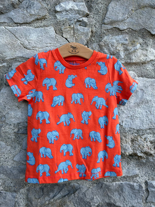 Elephants orange T-shirt 2y (92cm)