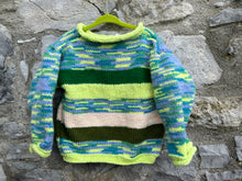 Load image into Gallery viewer, Stripy green jumper  2-3y (92-98cm)
