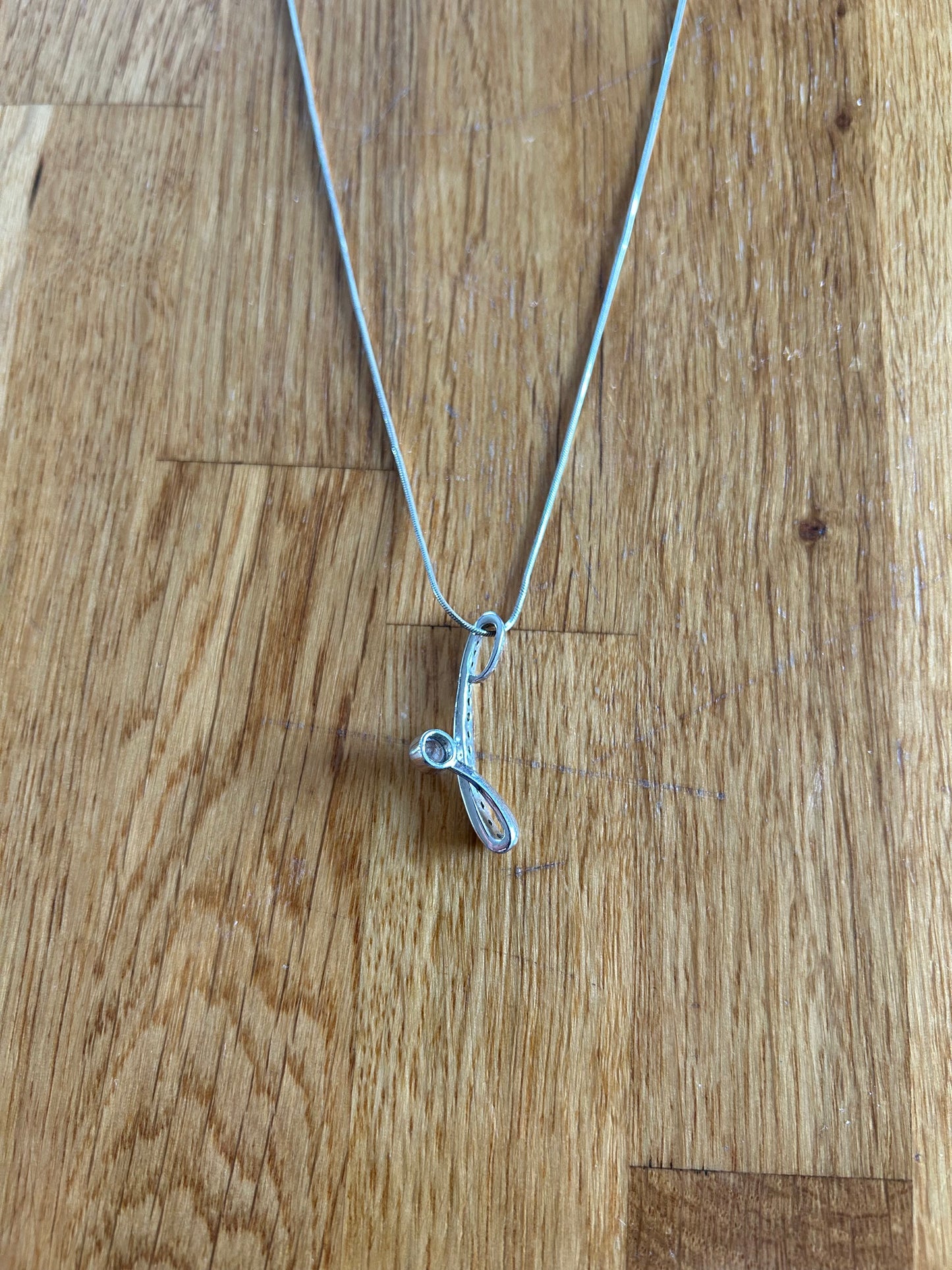 Silver&zircon necklace