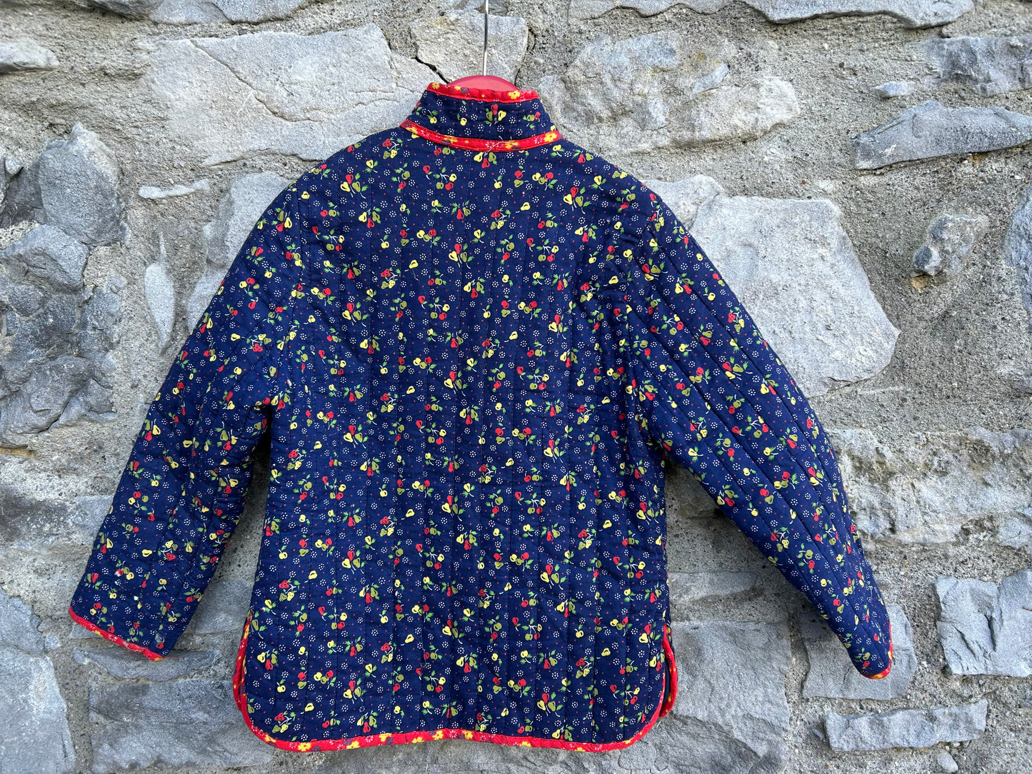90s navy fruit jacket  5-6y (110-116cm)