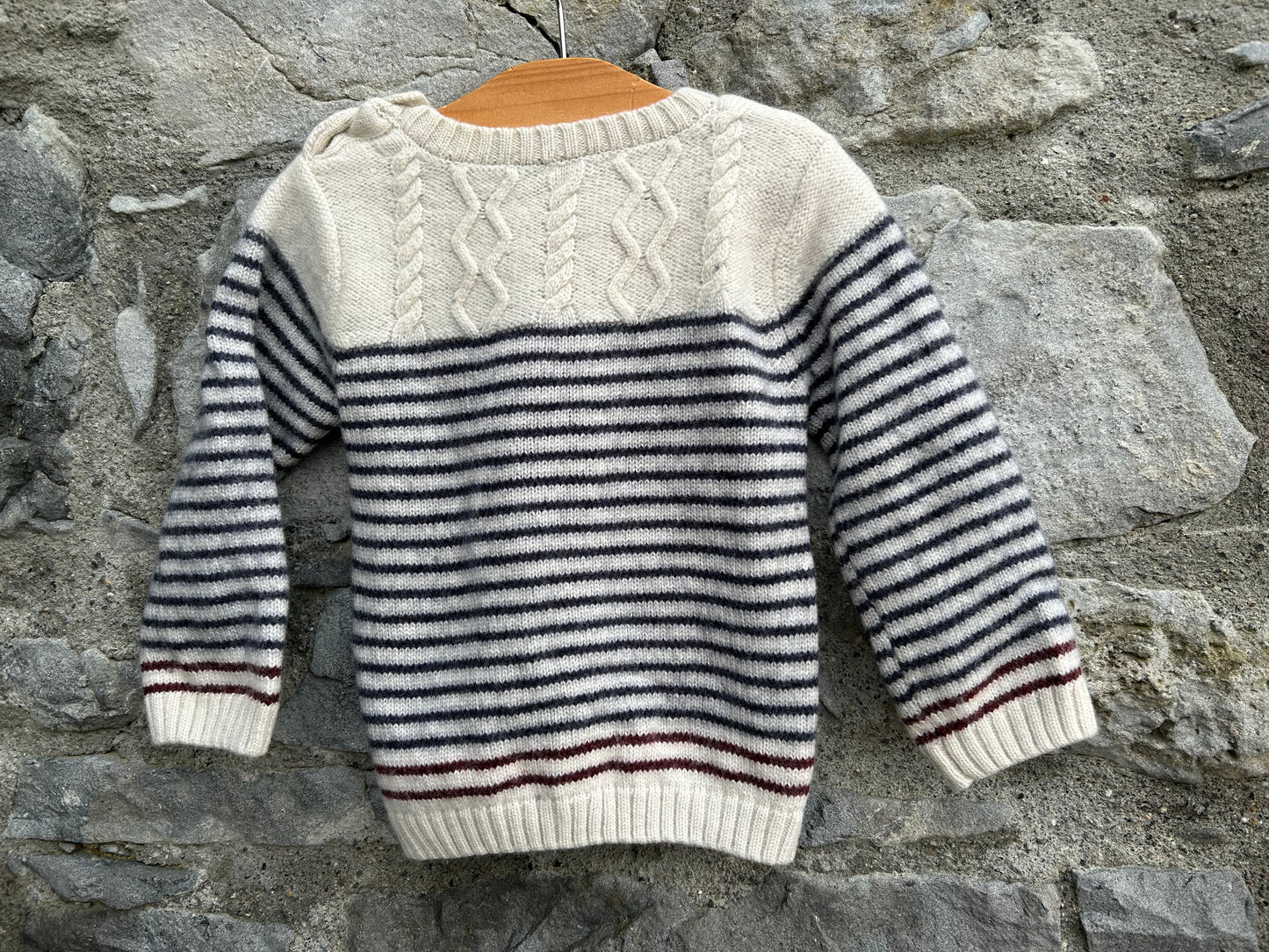 Stripy beige jumper 2-3y (92-98cm)