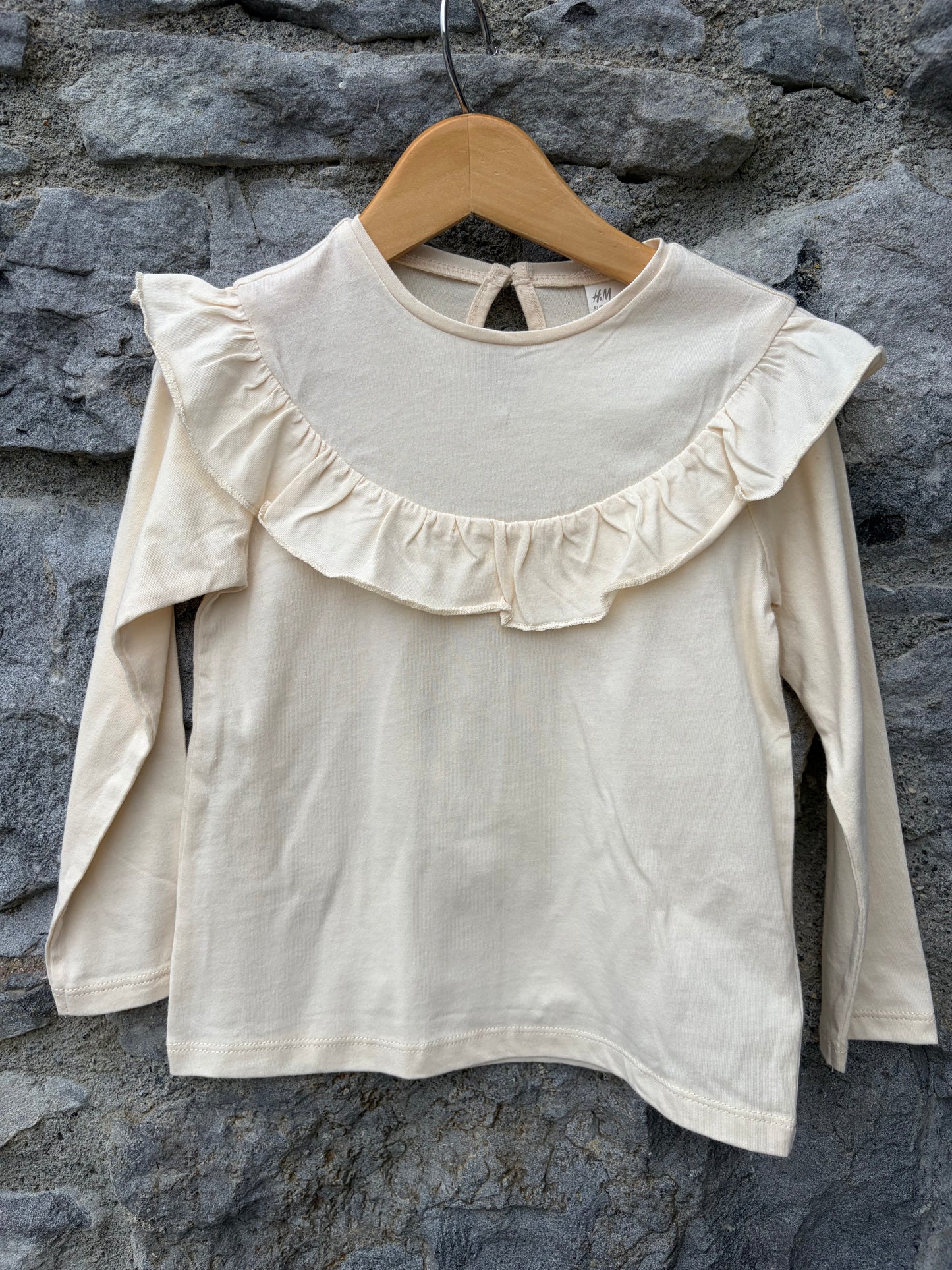 Cream ruffle top  2-3y (92-98cm)