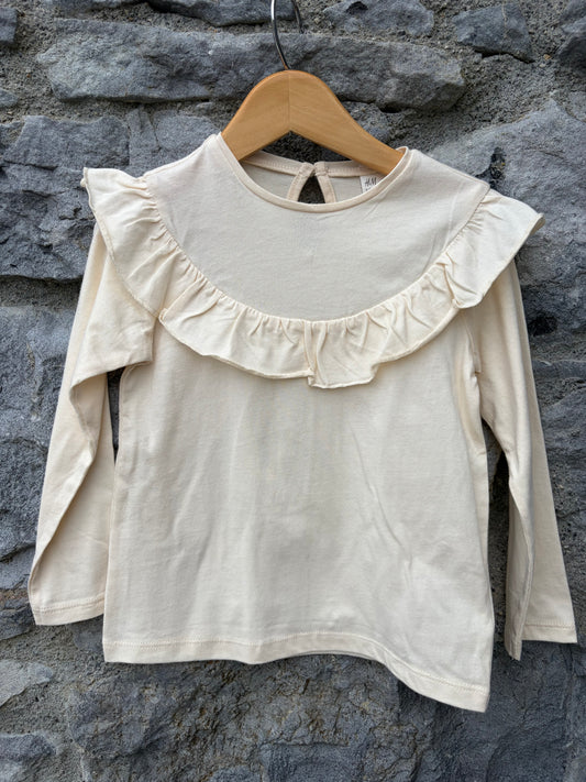 Cream ruffle top  2-3y (92-98cm)